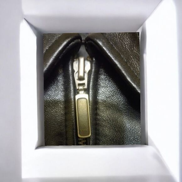 JACLYN SMITH CLASSIC Black LEATHER/Ribbed Sweater/JACKET Zip-up Long sleeve   M - Picture 5 of 15